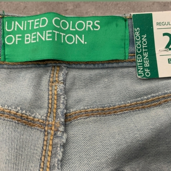 New Benetton High Waisted Straight Leg Summer Jeans sz 25 - Picture 5 of 7